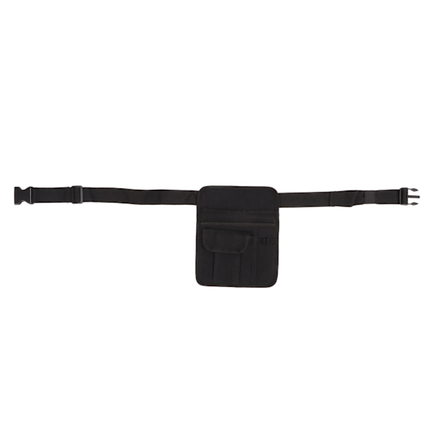 Midjeväsk Adjustable Längd Multifunktionell Bärbar Svart Canvas Midjeväska för Restaurangbeställning Hårtrimning Arbete