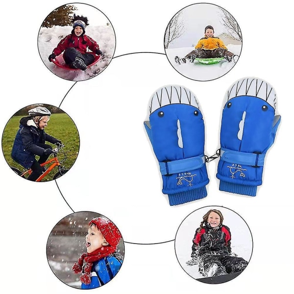 Søde skihandsker Vinter 6-12 år Varme handsker til børn Udendørs cykling Vindtætte Style2