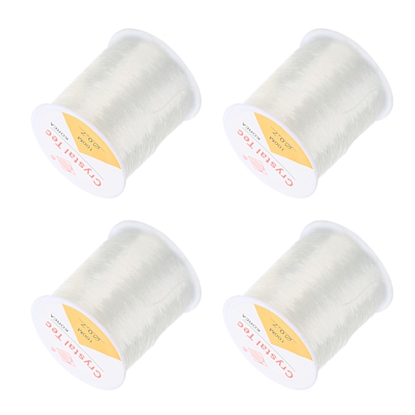 4 Rullar Pärltråd 100m Lång 0.7mm Diameter Elastisk Fiber Slitstark Armbands Tråd för Halsband Smycken DIY