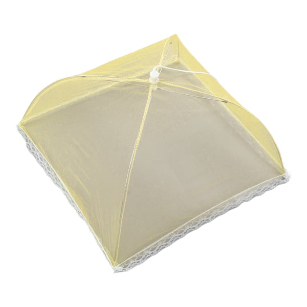 5 stk Madtæpper Foldbare Vaskbare Genanvendelige Portable Net Skærm Mesh Fladtelt til Hjem Camping Picnic Gul