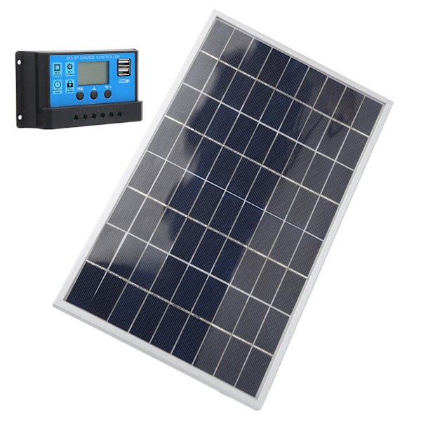 15W 18V polykristallin solpanel 12V/24V PWM Solar Controller 2st LED-lampa för bilar husbilar Fartygsbatteriladdare (20A)