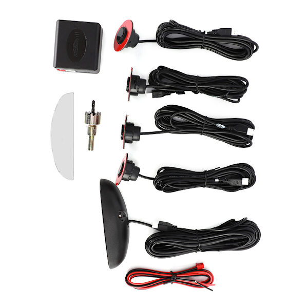Bilparkeringsassistent med 4 justerbare flade sensorer Bil Backup Radar Summer Alarm