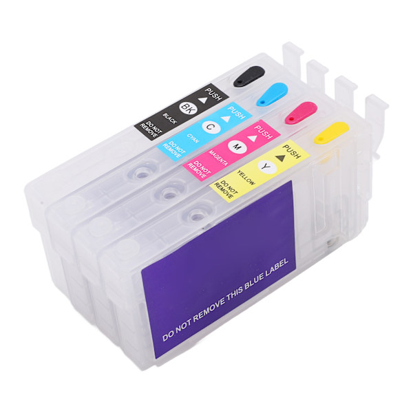 4 stk blækpatroner Refill Chipless til T802XL1 T802XL2 T802XL3 T802XL4 udskiftning af printer