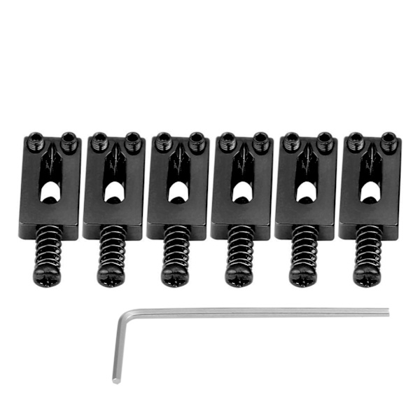 6 st metall tremolo sadlar för elgitarr Bridge delar med skiftnyckel (svart)