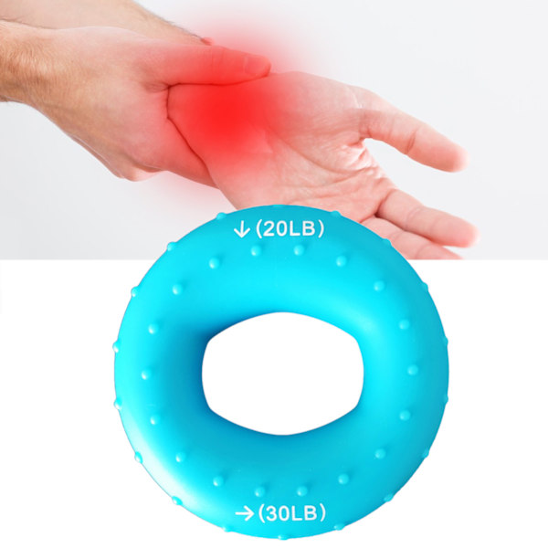Handgreppsstärkande Ring i Silikon Bekväm Hållbar Underarms- och Fingerstyrketräningsring Sjöblå 20/30lb