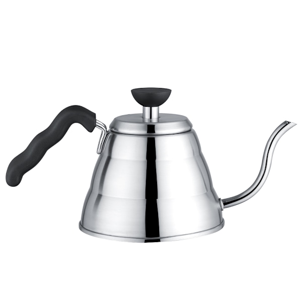 Kaffe- och tekokare i rostfritt stål med svanhalsformad pip