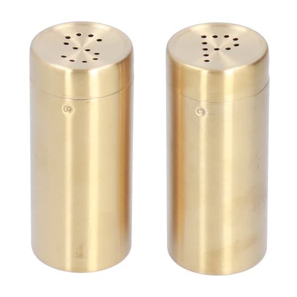 2st Kryddburk Rostfritt stål Kryddflaska Salt och peppar Shaker Kitchen ToolGolden