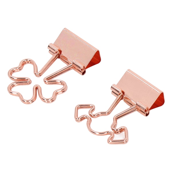 30st små pärmklämmor Rose Gold Clover Candy Style Stark klämmande metallpappersklämmor för hemskolakontor