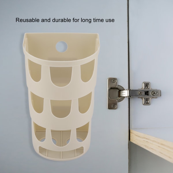 Plastväggmonterad soptunnepåse förvaringslåda kök sovrum badrum (Khaki)