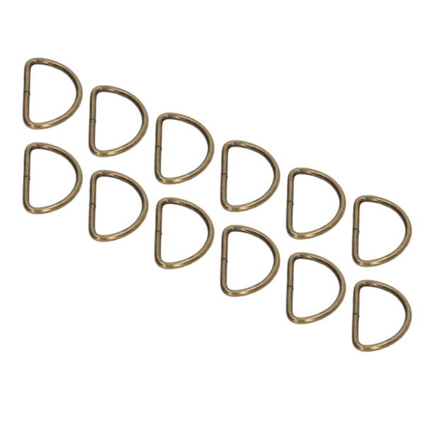 100 st Metall D-ringar Slätare Ytor Klassiskt Utseende Metallringar Spänne för DIY Bälten Bagagebälten Handväskor Ryggsäckar Brons