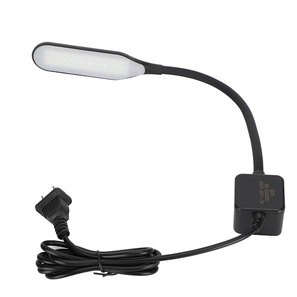 Symaskine LED-lampe 30 perler Patch Arbejdsbordlampe Magnetisk base 110V-240V(US-stik Sort)