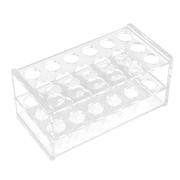 Reagensglassstativ i akryl for 17 mm rør, 18 hull, transparent, sentrifugerørstativ for 10 ml og 15 ml rør