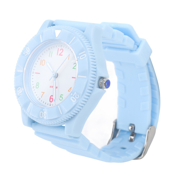 Vattentät Barnklocka Stötsäker Mode Justerbart Armband Barn Kvarts Analog Klocka för Pojkar Flickor Blå