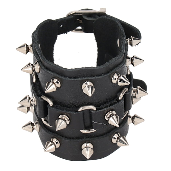 Justerbart punkarmband i konstläder spikar armband dubbat unisex metallnitarmband