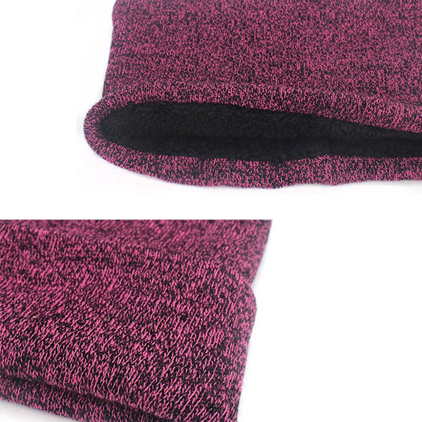 3st Vinterstickad mössa Scarfhandskar Set Fleecefodrad Varm Beanie Touch Screen Handskar för Kvinnor Män Utomhus Cykling Skidåkning