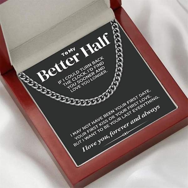 Enkel cirkulär kedja för män titan stål halsband/armband Necklace+card gift box