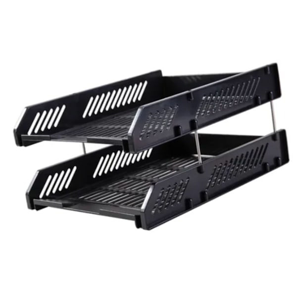 2-lags Papirkurv Organizer Stor Kapacitet Hul Desktop Fil Organizer til Hjem Skole Kontor
