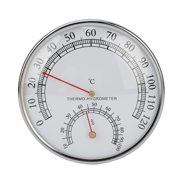 Termohygrometer 2 i 1 0-120°C Bastu Rumstermometer Hög noggrannhet Klarskala mekanisk inomhushygrometermätare