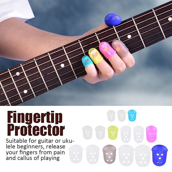 Silikone Fingerbeskyttere Fingerbøjler og Guitar Fingerpicks