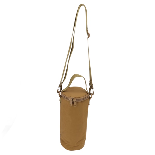 Camping Oppbevaringspose Dobbel Glidelås Håndtak Design Oppbevaringspose med Skulderstropp for Gassbeholdere Campinglys Tan