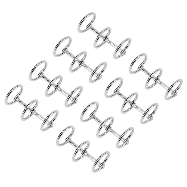 Pärmringar Återanvändbara 3-håls elektropläterade metall DIY Hand Account Papper LösbladsbindningsringarSilver