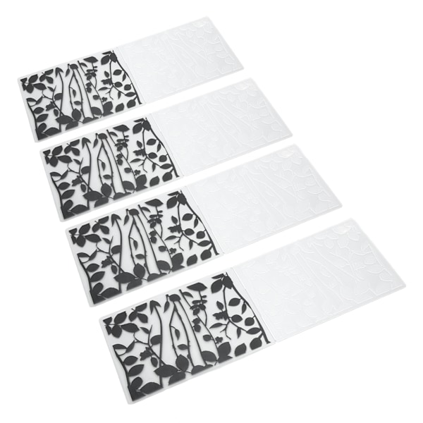 4 stk. pregefolder DIY lage dekorative teksturer plast pregede designmaler for håndverksprosjekter