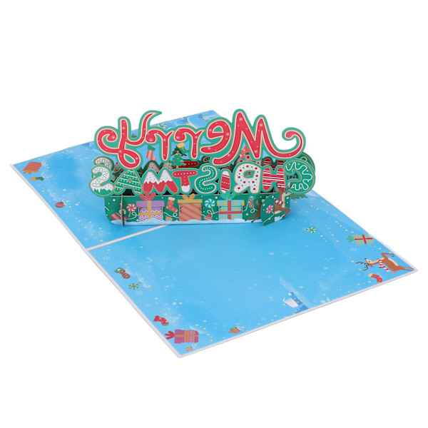 3D julekort Utsøkte detaljer Fargerike 3D popup gratulasjonskort med konvolutt for gaver temafester