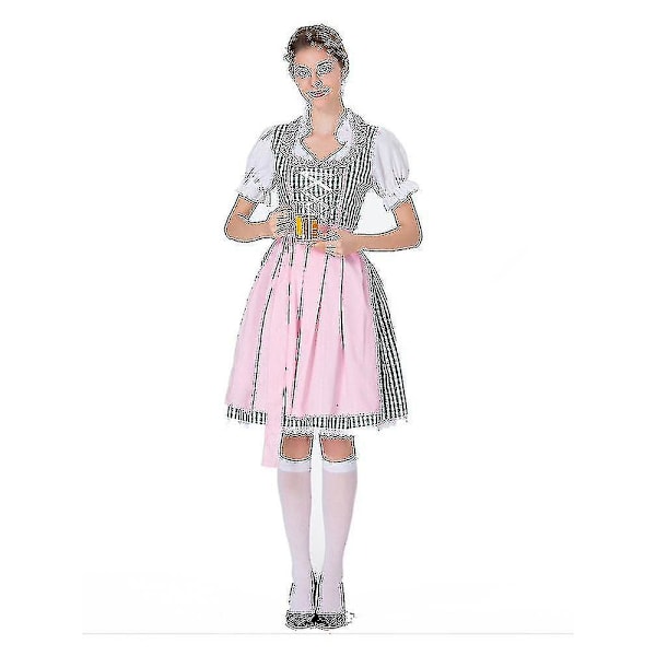 Tysk Dirndl Kjole Oktoberfest Kostume Kvinders Bayerisk Karneval Fest 3XL Grøn