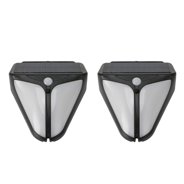 2 stk. Solcelled Bevægelsessensor Alarm Advarselslys Lydalarm Lampe 4 Tilstande Vandafvisende til Hjem Have