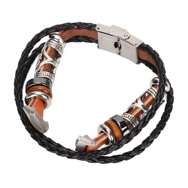 Älykellohihna Nahkakello Vaihtohihnakorvakorut Etninen Vintage-tyyli Fitbit LuxeBrownille