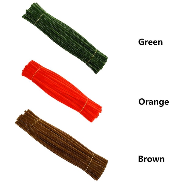 100 stk. Håndverksgaver Myk Chenille Stem Pipe Cleaners Fuzzy Wire Craft Supplies Moss Green