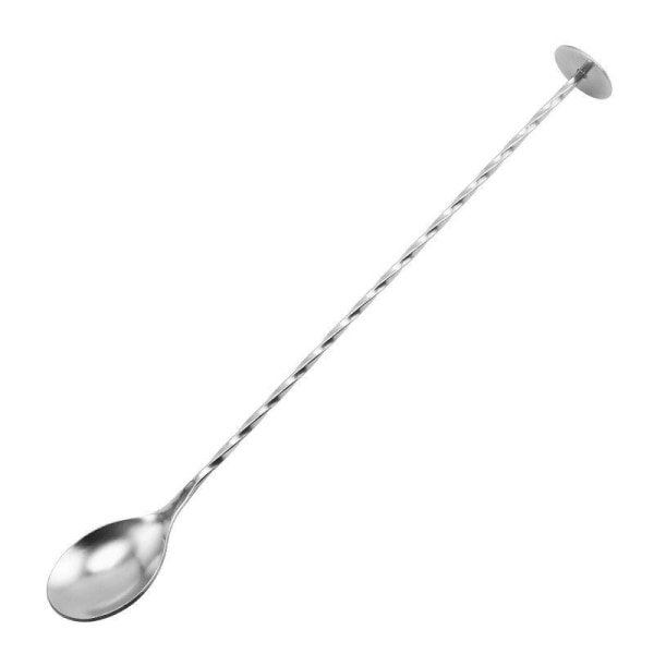 Cocktailskje med integrert muddler, rustfritt stål, 26 cm