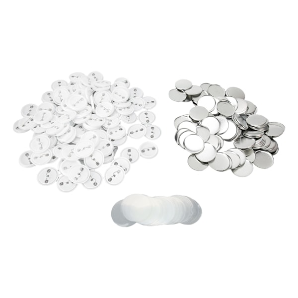 100 Sæt Pin Back Button Dele Metal Plast Base Rustfri Ofte Brugte Knapper Til Badge Craft DIY 44mm / 1.73in