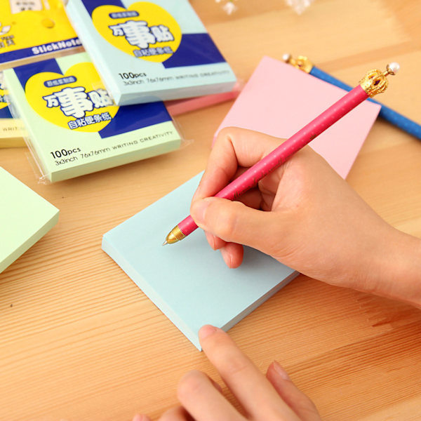 Sticky Notes 3x3in Medium Size Smidigt skrivande Bärbar Bred Applikation Secure Stick No Spill Ink Roliga Sticky NotesMedium Blue