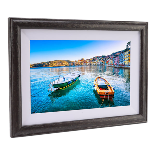 10 tums WiFi Smart digital fotoram Bildram Brun träkorn Sänder videobilder AU-kontakt 100‑240V