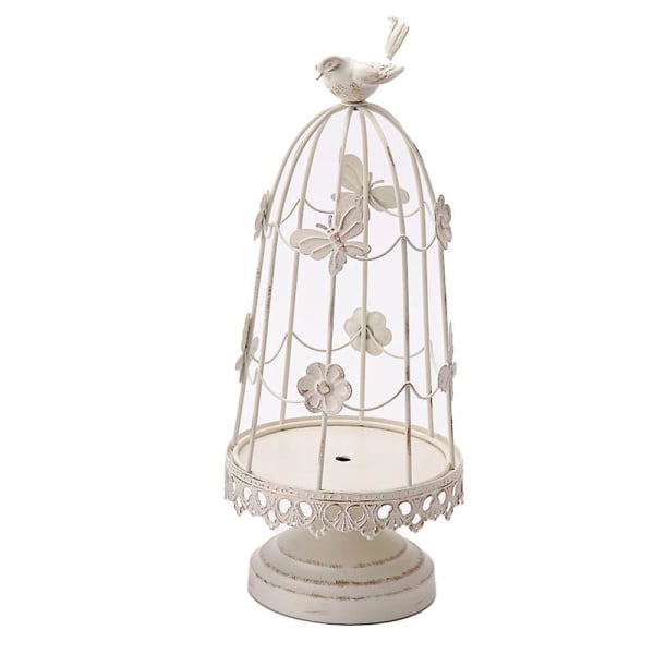 Fuglebur dekorativ vintage lysestage til bryllup midtpunkt juledekoration white L