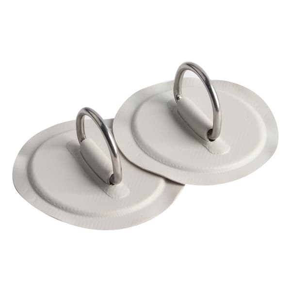 2 stk oppblåsbare båtkajak DRing Pad Patch PVC marine rustfritt stål fast spenne (grå)