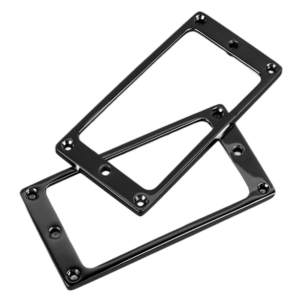 2 stk Elgitar Pickup Ram Sinklegering Flat Humbucker Pickup Monteringsring Deksel 4x4mm Svart