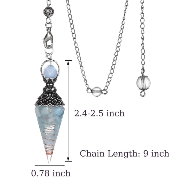 Akvamarin Krystal Pendulum Dowsing Sekskantede Helbredende Krystaller Og Ædelsten Healing Pendant Pink crystal