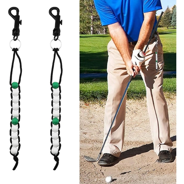 2 stk Golf Slag Score Counter Med Nøkkelring Plast Golf Ball Beads Putt Counter Treningstilbehør
