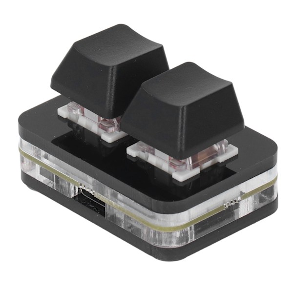 2 tangenter Röd Switch Tangentbord Mini USB Mekanisk Tangentbord för Rytmspel Kopiera Klistra Funktion Svart