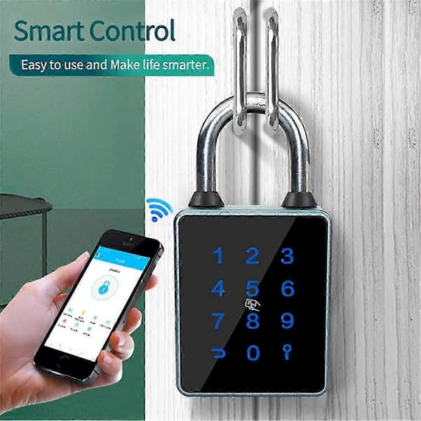 Elektronisk nøglefri hængelås med Bluetooth Smart Lock og berøringsskærm