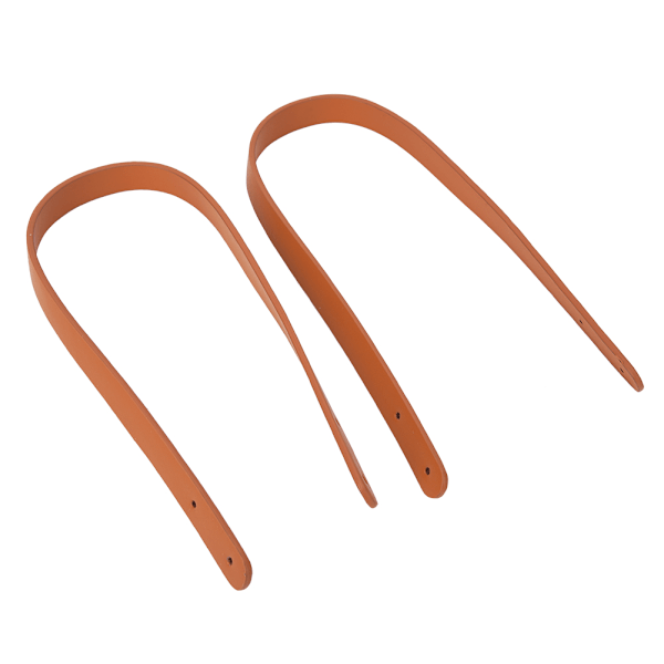 2 stk Veskehåndtak Split Leather DIY Håndlaget veskedeler med 8 sett bronse nagler (brun gul)