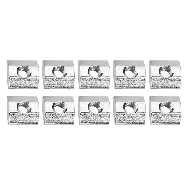 50 st kolstål glidande T-spår Mutter för 20-serien aluminiumprofiltillbehör M4*10*5