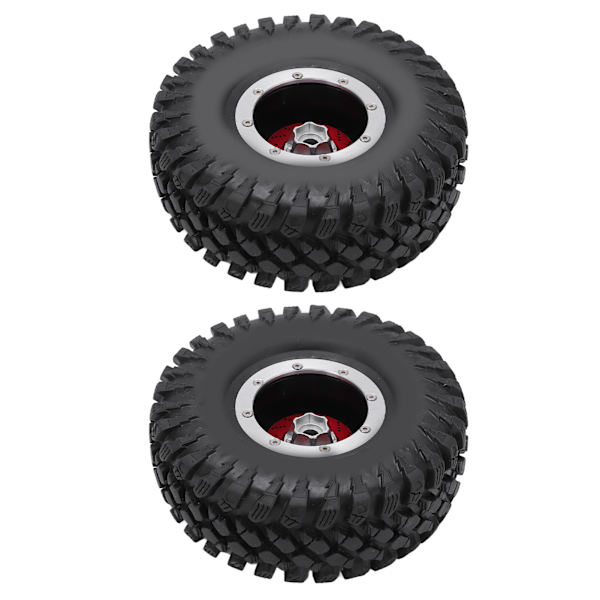 RC-rengas 2,2 tuumaa Kestävä kumiseos RC-auton pyörä metallisella navalla RC-varaosat päivitys lisävaruste Musta