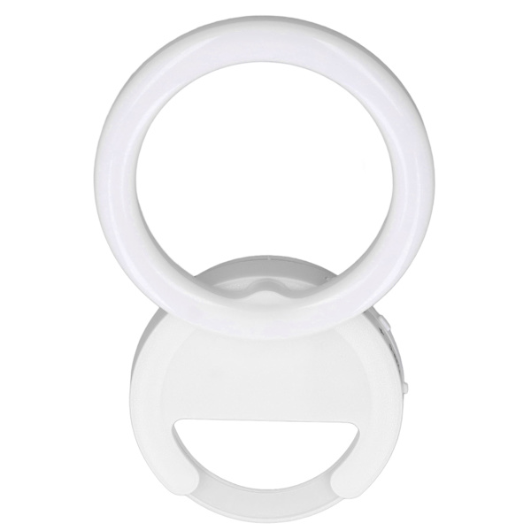 Clip On Ringlys til telefon 180 graders rotation 3 farver LED Selfie Ringlys til telefon Tablets Bærbare computere Hvid