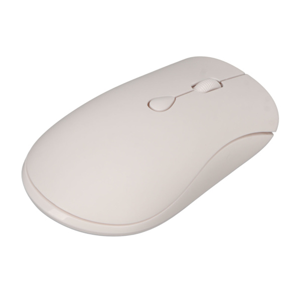 2.4G Trådløs Mus 1600DPI Ergonomisk Genopladelig Batteri Bluetooth 5.2 Silent Mouse til Stationære Kontorcomputere PC Hvid