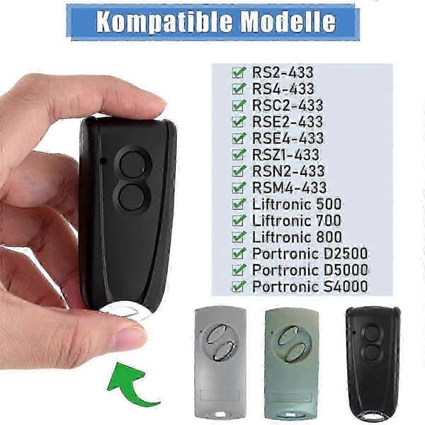 EcoStar RSC2-433 RSE2-433RSZ1-433 Gate Opener Remotes, 2-Pack, Handheld Transmitter with Remote Control