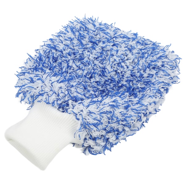 Bilvask Handske Ridsefast Mikrofiber Dobbeltsidet Rengøringsklud Blød Universal Blå
