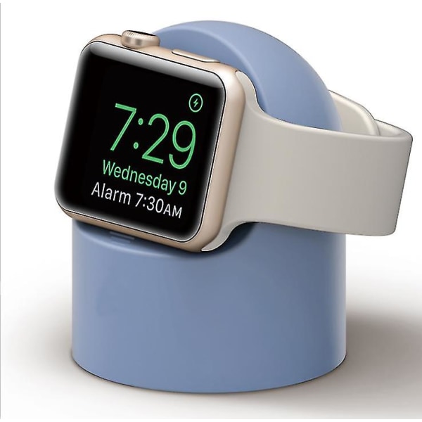 Station til Apple Watch Oplader Tilbehør Ladeholder Light Blue